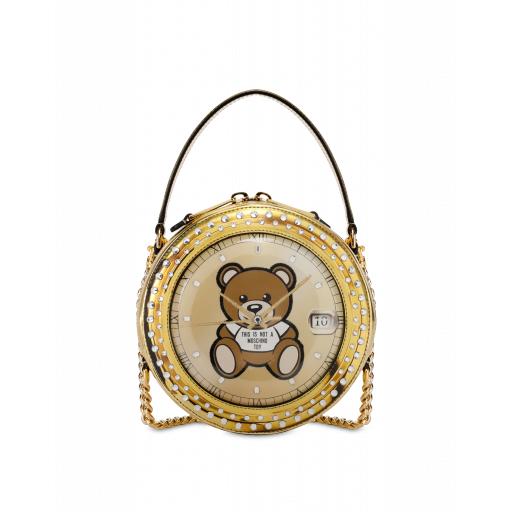 Moschino Clock Bag With Moschino Teddy Bear Woman Gold Size U It - (one Size Us)