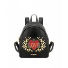 Love Moschino Backpack With Buttons And Rhinestones Woman Black Size U It - (one Size Us)