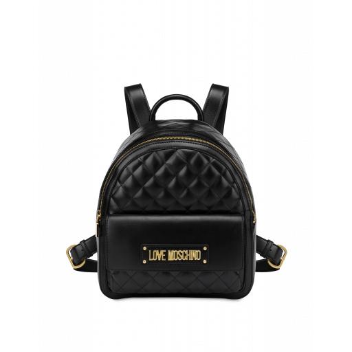 Love Moschino Quilted Backpack With Logo Woman Black Size U It - (one Size Us)