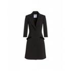 Moschino Crepe Dress With Ruffles Woman Black Size 40 It - (6 Us)