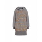 Moschino Roman Embroidery Wool And Cotton Dress Woman Grey Size 40 It - (6 Us)