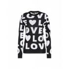 Love Moschino Knit Sweater With Logo Woman Black Size 38 It - (4 Us)