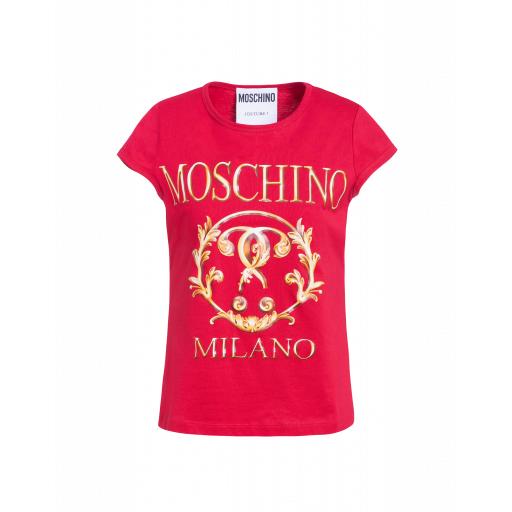 Moschino Roman Double Question Mark Jersey T-shirt Woman Red Size 38 It - (4 Us)