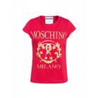 Moschino Roman Double Question Mark Jersey T-shirt Woman Red Size 38 It - (4 Us)