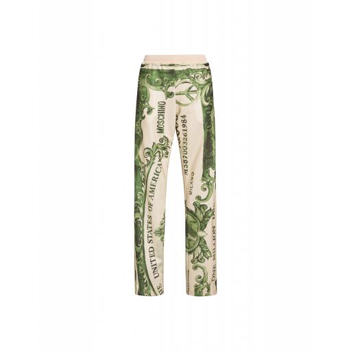 Moschino Watercolor Money Technical Jogging Woman Beige Size 40 It - (6 Us)