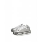 Moschino Platform Sneakers With Rhinestone Woman Silver Size 36