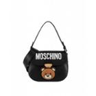Moschino Hidden Lock Teddy In Calfskin Woman Black Size U It - (one Size Us)
