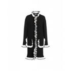 Boutique Moschino Extrafine Merino Wool Jacket With Ruffles Woman Black Size 40 It - (6 Us)