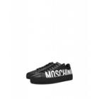 Moschino Leather Sneakers With Logo Man Black Size 42