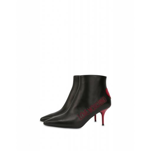 Love Moschino Ankle Boots With Studded Logo Woman Black Size 36 It - (6 Us)