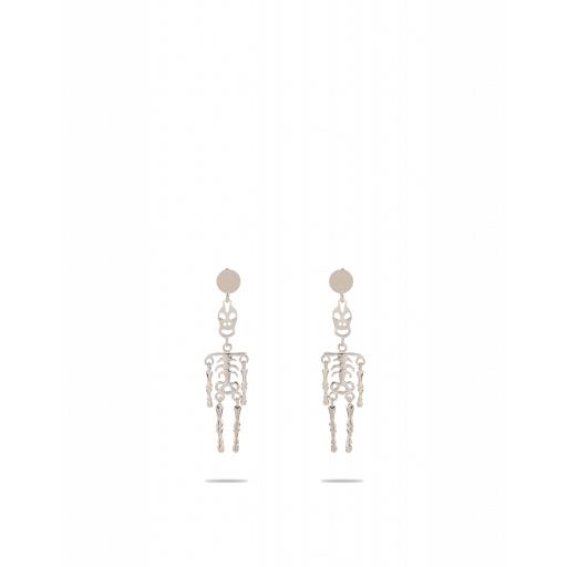 Moschino Skeleton Earrings Woman Silver Size U It - (one Size Us)