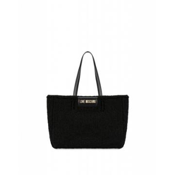 Love Moschino Shopper In Eco-shearling Double Face Woman Black Size Single Size
