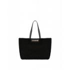 Love Moschino Shopper In Eco-shearling Double Face Woman Black Size Single Size
