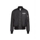 Moschino Bomber Jacket In Nylon With Moschino Couture Print Man Black Size 54 It - (44 Us)