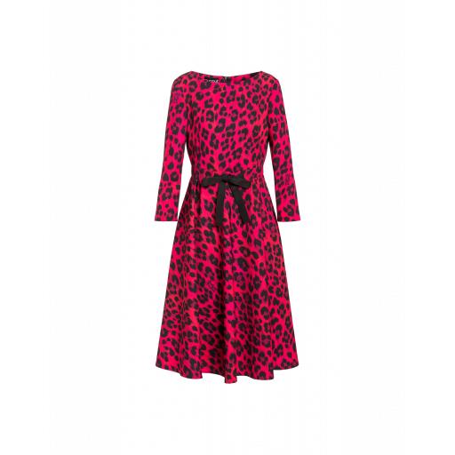 Boutique Moschino Cady Leopard Print Dress Woman Pink Size 38 It - (4 Us)