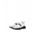Moschino Elastic Band Leather Sneakers Man White Size 40
