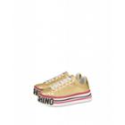 Moschino Laminated Platform Sneakers Woman Gold Size 36