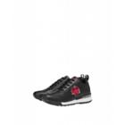 Love Moschino Nappa Leather Sneakers With Hearts Woman Black Size 39 It - (9 Us)