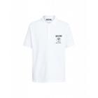 Moschino Double Question Mark Print Polo Man White Size 52 It - (42 Us)