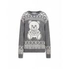 Moschino Fair Isle Teddy Bear Pullover Woman Grey Size L It