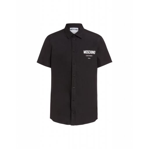 Moschino Poplin Shirt With Moschino Couture Logo Man Black Size 41 It