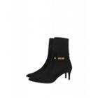 Moschino Mesh And Leather Ankle Boots Woman Black Size 36 It - (6 Us)