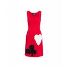 Boutique Moschino Wool Viscose Dress With Card Suits Woman Red Size 42 It - (8 Us)