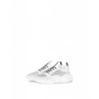 Moschino Teddy Run Sneakers In Mesh, Calfskin And Split Leather Woman White Size 35