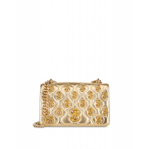Moschino Dollar Studs Laminated Shoulder Bag Woman Gold Size U It - (one Size Us)