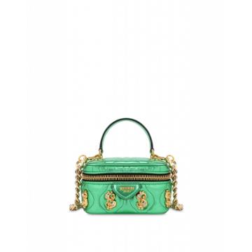 Moschino Dollar Studs Laminated Beauty Bag Woman Green Size U It - (one Size Us)