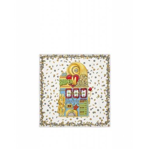Moschino Slot Machine Foulard Woman White Size Single Size