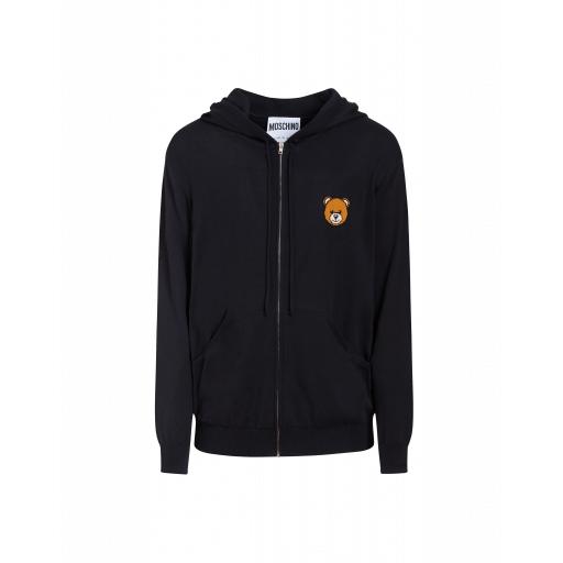 Moschino Cardigan With Zipper And Moschino Teddy Bear Man Black Size 54 It - (44 Us)