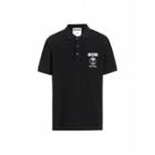Moschino Double Question Mark Print Polo Man Black Size 44 It - (34 Us)