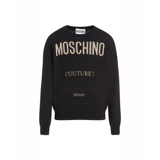 Moschino Moschino Couture Wool And Cashmere Pullover Man Black Size 44 It - (34 Us)