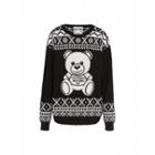 Moschino Fair Isle Teddy Bear Pullover Woman Black Size L It