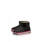 Moschino Flatform Vinyl Ankle Boots Woman Black Size 35