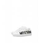 Moschino Leather Sneakers With Logo Woman White Size 35