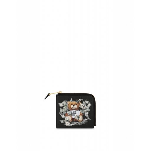 Moschino Dollar Teddy Bear Wallet Woman Black Size U It - (one Size Us)