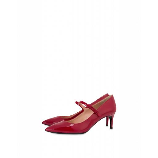 Moschino Mini Lettering Patent Leather Pumps Woman Red Size 35 It - (5 Us)