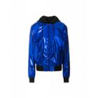 Love Moschino Laminated Canvas Bomber Woman Blue Size 38 It - (4 Us)