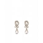 Moschino Satin Earrings With Crystals Woman Silver Size U It - (one Size Us)