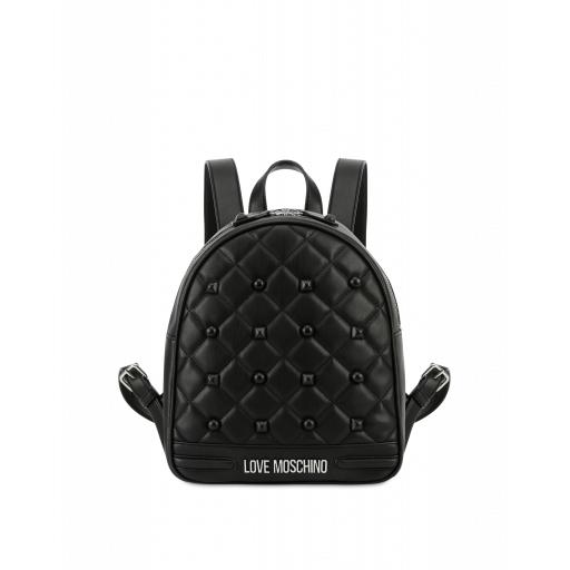 Love Moschino Quilted Backpack With Studs Woman Black Size U It - (one Size Us)