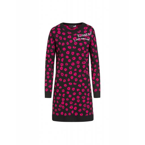 Love Moschino Baci Baci Dress Woman Black Size 38 It - (4 Us)