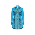 Moschino Poplin Dress Pixel Capsule Woman Blue Size 36 It - (2 Us)