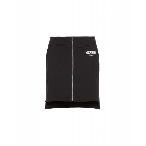 Moschino Fleece Mini Skirt With Logo Woman Black Size 40 It - (6 Us)