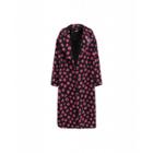 Love Moschino Baci Baci Wool Jacquard Coat Woman Black Size 42 It - (8 Us)