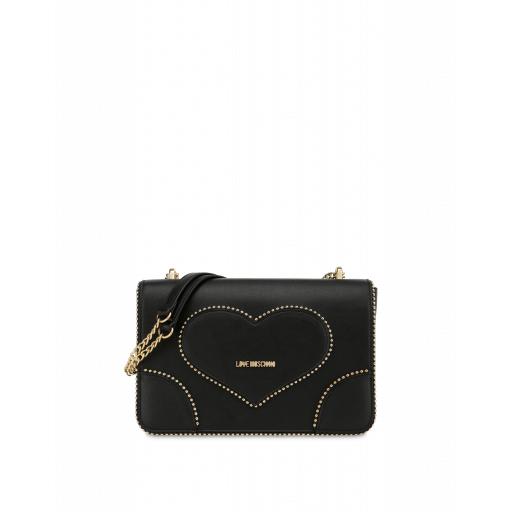 Love Moschino Shoulder Bag With Studs Embroidery Woman Black Size U It - (one Size Us)