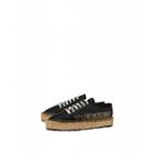 Love Moschino Sneakers In Nappa Leather Stud Logo Woman Black Size 37 It - (7 Us)