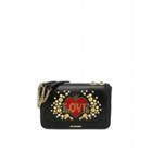 Love Moschino Shoulder Bag With Buttons And Rhinestones Woman Black Size U It - (one Size Us)