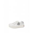 Love Moschino Leather Sneakers With Rhinestone Heart Woman White Size 35